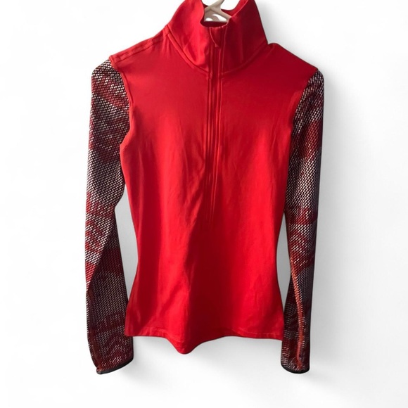 Nike Red Long Sleeve Women's Top with Detail Sleeves - Picture 1 of 3